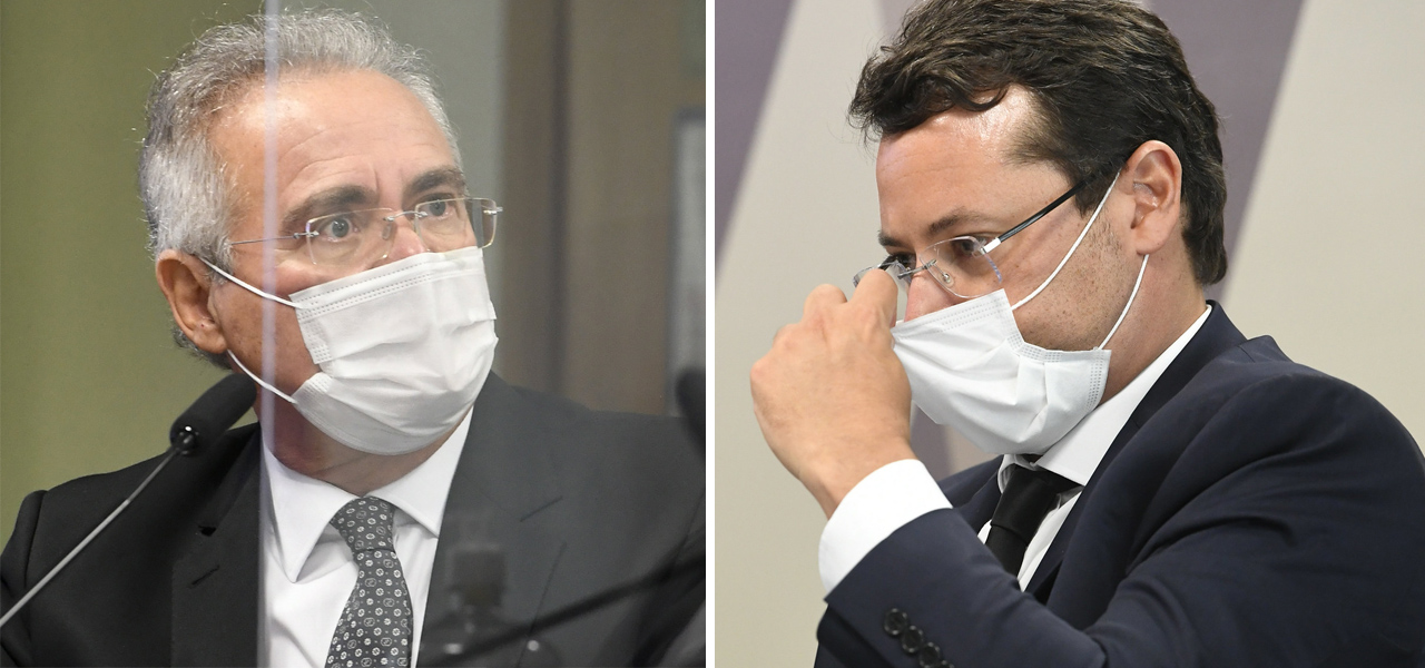 Senador Renan Calheiros e o ex-chefe da Secom Fabio Wajngarten