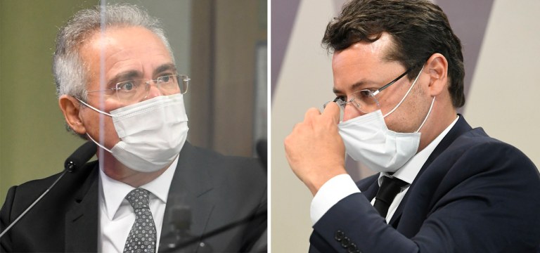 Senador Renan Calheiros e o ex-chefe da Secom Fabio Wajngarten