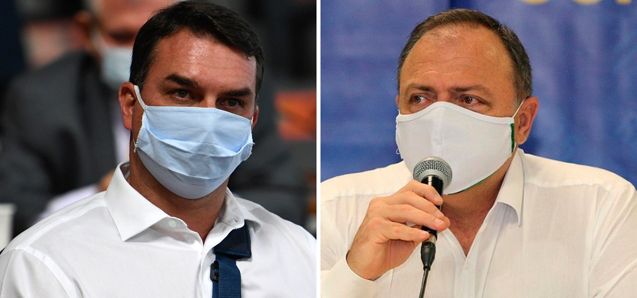 Flávio Bolsonaro e Eduardo Pazuello