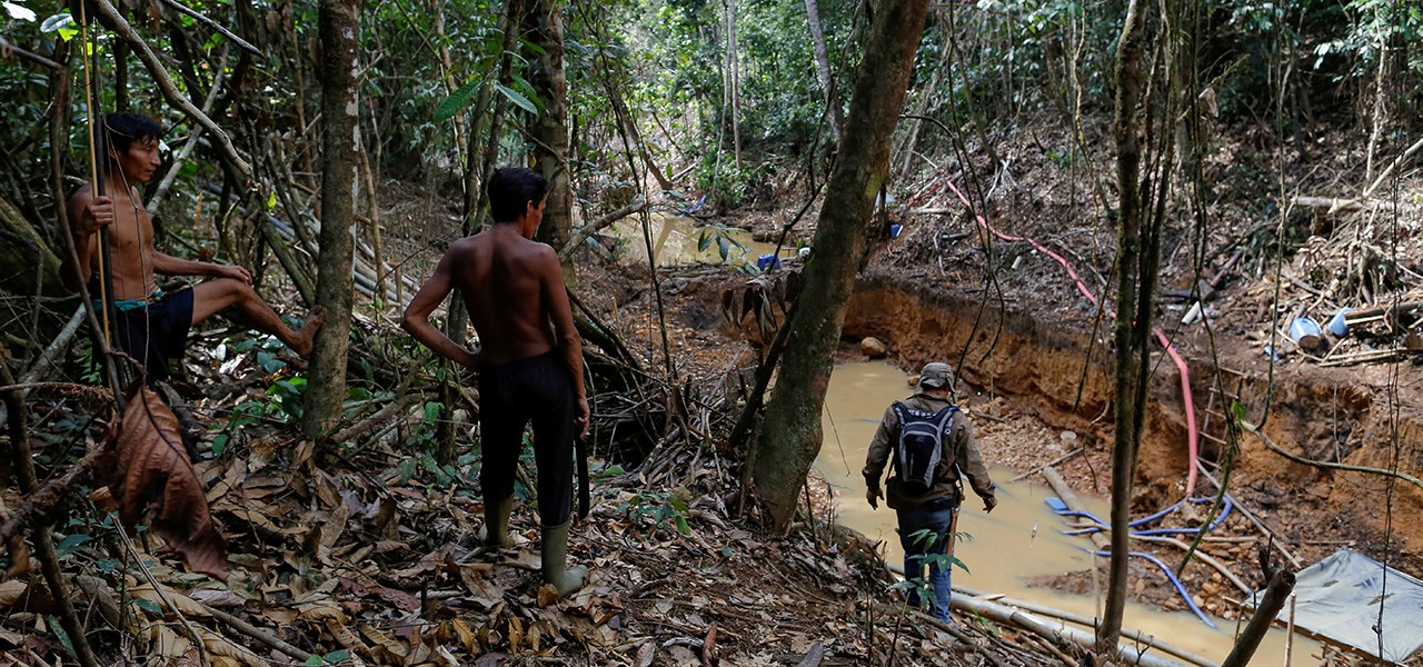 Indígenas ianomâmis acompanham operação do Ibama na floresta amazônica