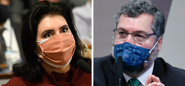Simone Tebet e Ernesto Araújo