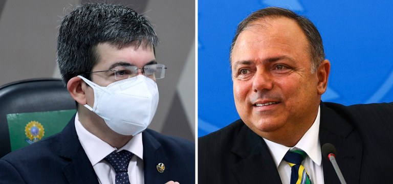 Randolfe Rodrigues e Eduardo Pazuello