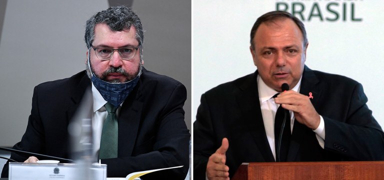 Ernesto Araújo e Eduardo Pazuello