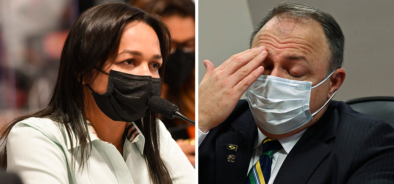 Eliziane Gama e Eduardo Pazuello