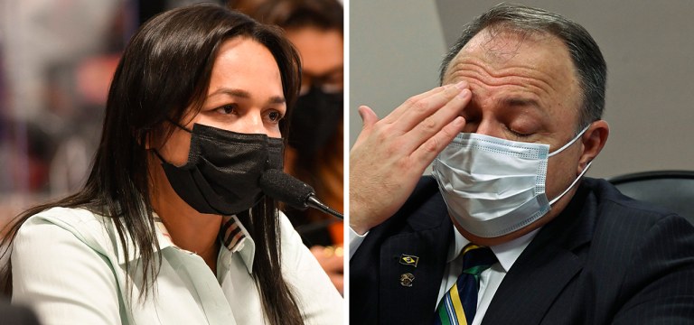 Eliziane Gama e Eduardo Pazuello