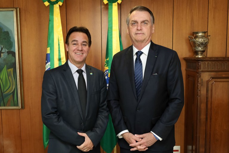 Adilson Barros, presidente do Patriota, e Jair Bolsonaro
