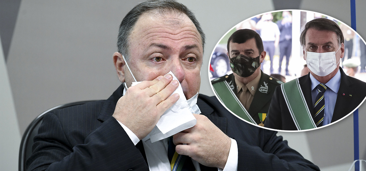 Eduardo Pazuello e General de Exército Paulo Sérgio com Bolsonaro