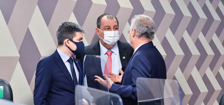 Randolfe Rodrigues, Omar Aziz e Renan Calheiros