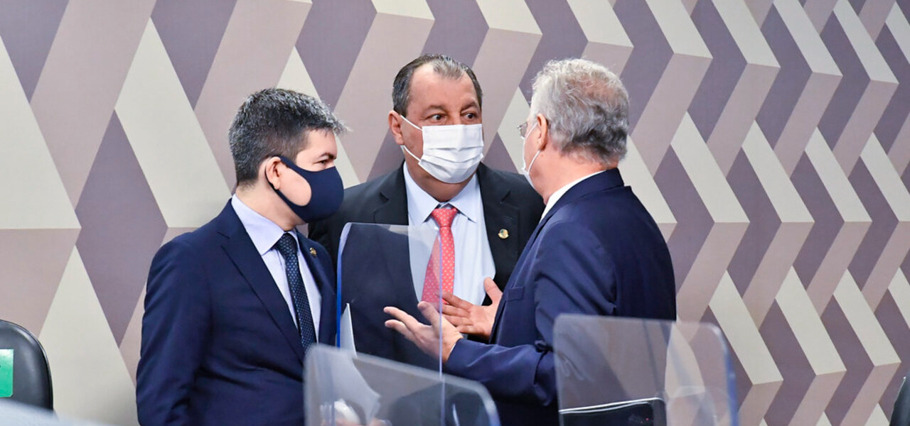 Randolfe Rodrigues, Omar Aziz e Renan Calheiros