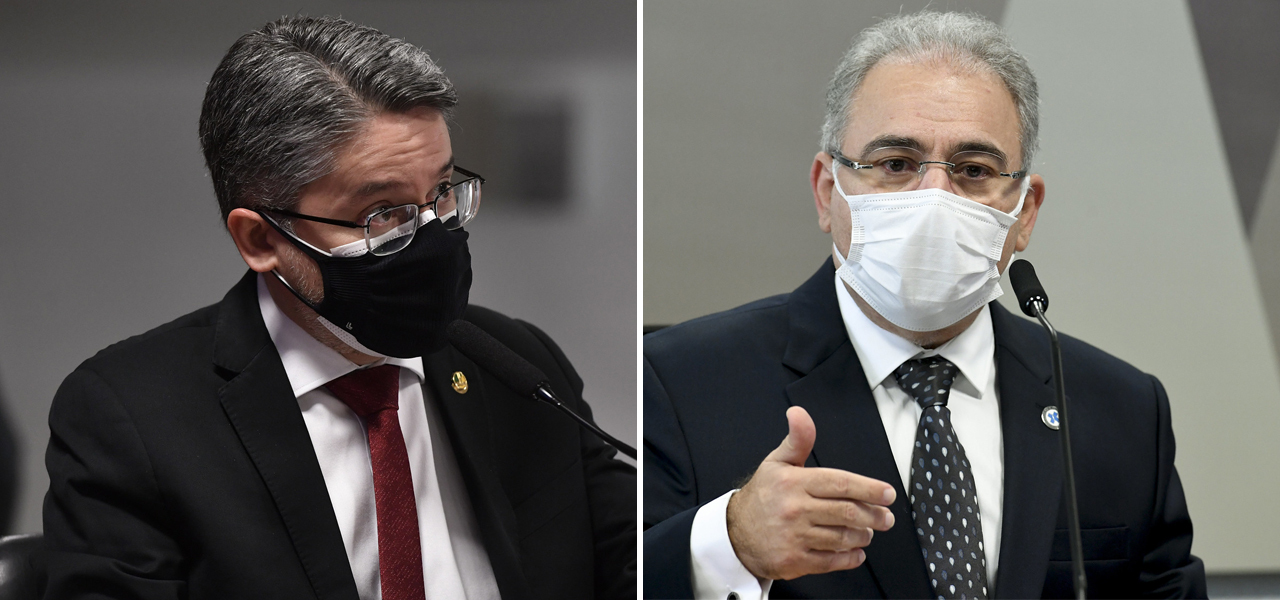 Senador Alessandro Vieira e o ministro da Saúde, Marcelo Queiroga