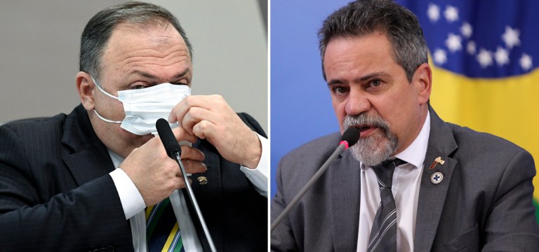 Ex-ministro Eduardo Pazuello e o ex-secretário-executivo do Ministério da Saúde Élcio Franco