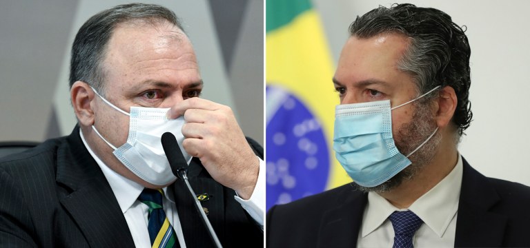 Ex-ministros Eduardo Pazuello e Ernesto Araújo