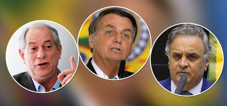 Ciro Gomes, Jair Bolsonaro e Aécio Neves