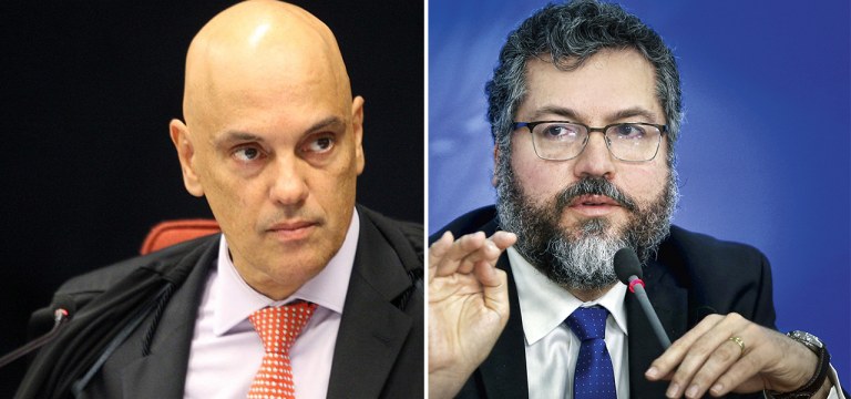 Alexandre de Moraes e Ernesto Araújo