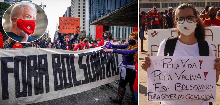Ex-presidente Lula e protestos contra Jair Bolsonaro