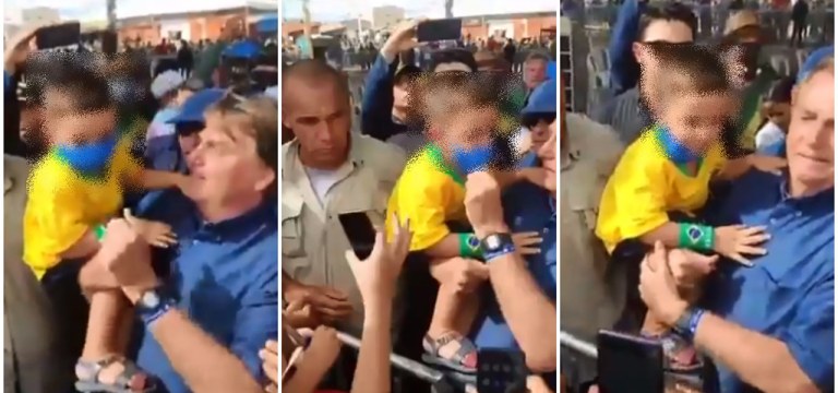 Bolsonaro tira máscara de criança