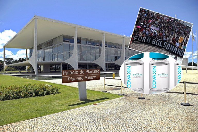 Planalto, ato pelo Fora Bolsonaro e a vacina