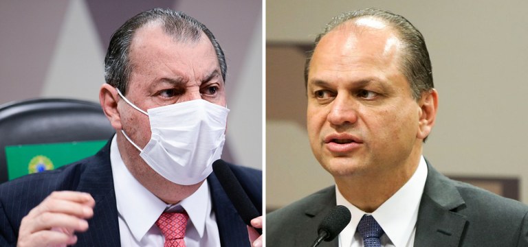 Presidente da CPI da Covid, Omar Aziz, e o deputado Ricardo Barros
