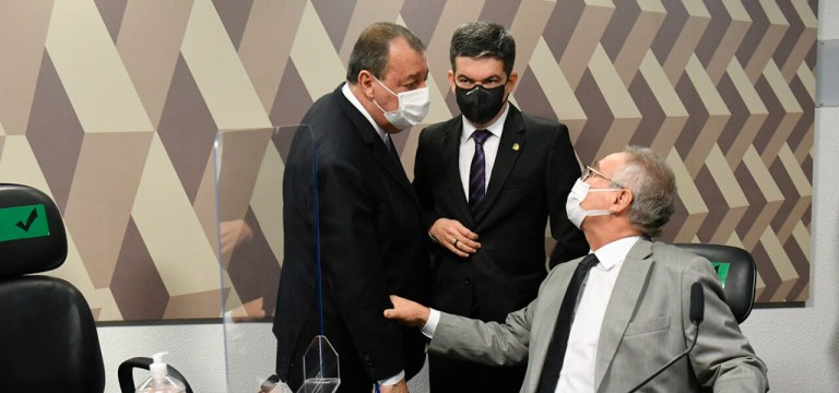 Omar Aziz, Randolfe Rodrigues e Renan Calheiros