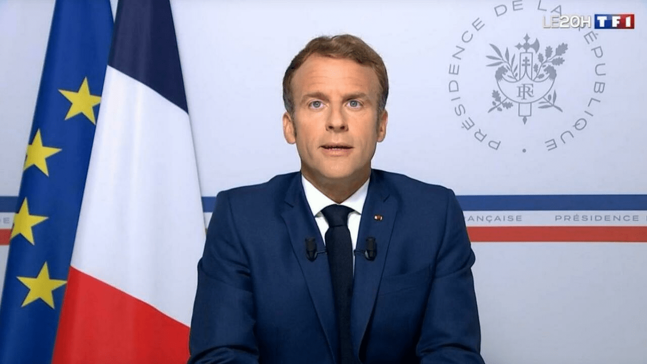 O presidente francês Emmanuel Macron fez um discurso nesta segunda sobre a queda de Cabul sob controle dos Talibãs