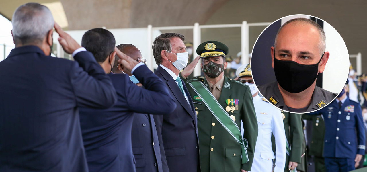 Bolsonaro, militares e coronel da PM Aleksander Silveira