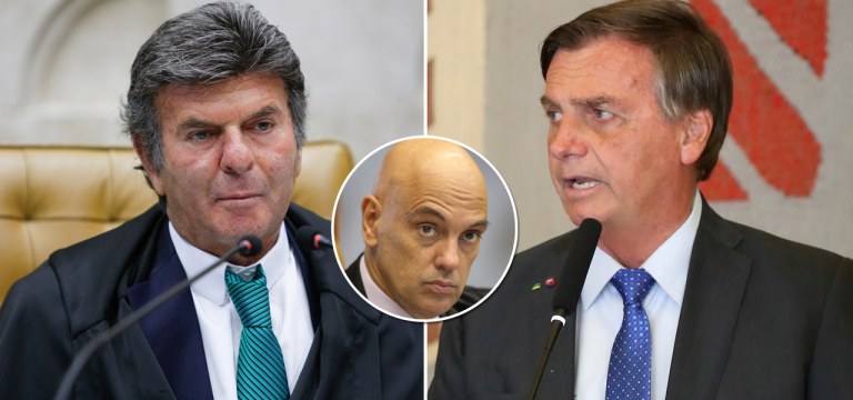 Luiz Fux, Alexandre de Moraes e Jair Bolsonaro