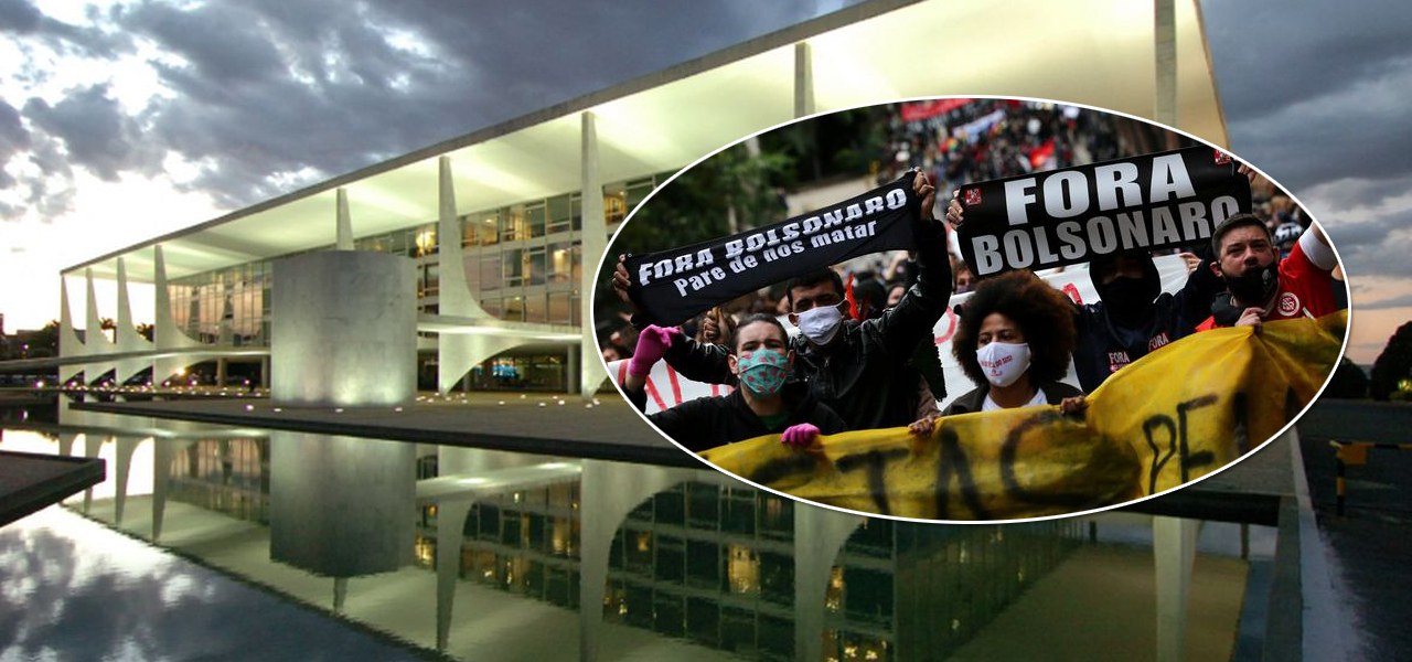 Planalto e um ato pelo impeachment de Jair Bolsonaro