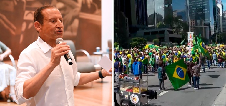 O presidente da Fiesp, Paulo Skaf, e um ato a favor de Jair Bolsonaro