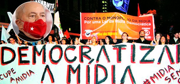 Ex-presidente Luiz Inácio Lula da Silva e um ato pela democratização da mídia