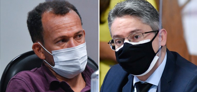 Motoboy Ivanildo Gonçalves da Silva e o senador Alessandro Vieira