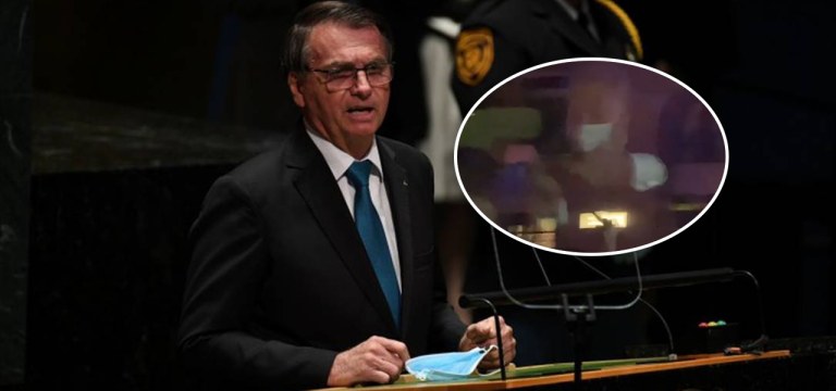Jair Bolsonaro e o ministro da Saúde, Marcelo Queiroga, em Nova York