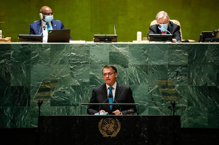Jair Bolsonaro discursa na abertura do Debate Geral da 76a Sessão da Assembleia Geral das Nações Unidas