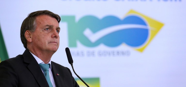 Jair Bolsonaro durante cerimônia dos mil dias de governo