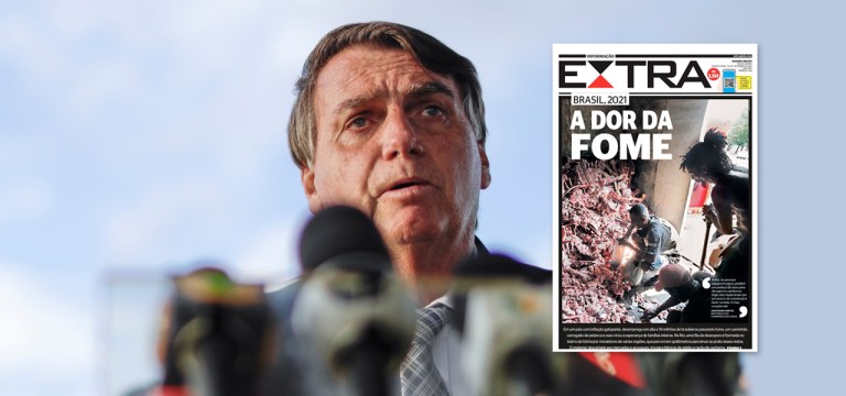 Bolsonaro e capa do Extra