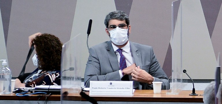 Paulo Roberto Vanderlei Rebello Filho em depoimento à CPI da Covid no Senado