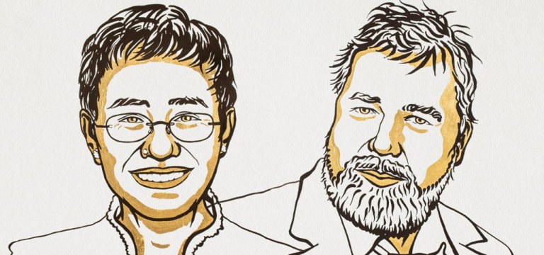 Maria Ressa and Dmitry Muratov