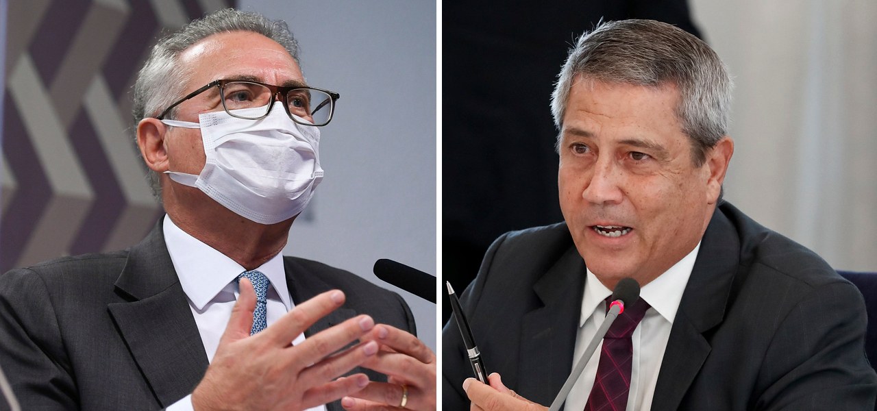 Senador Renan Calheiros e o ministro da Defesa, Walter Braga Neto