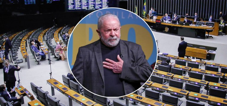 Lula e plenário da Câmara dos Deputados