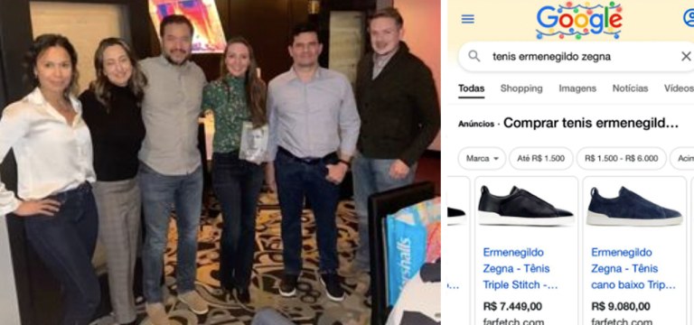 Moro, na despedida dos amigos: calcado que ele usa custa no Brasil pelo menos R$ 7,5 mil