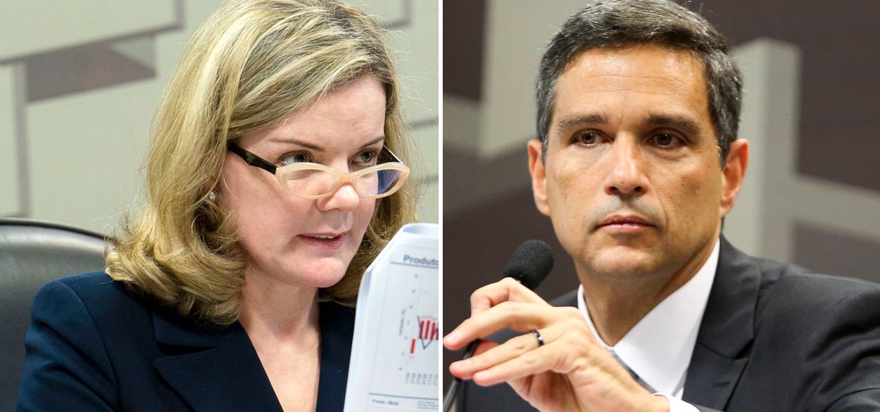 Gleisi Hoffmann e Roberto Campos Neto