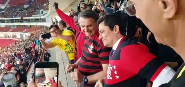 Amizade: Bolsonaro e Moro em jogo do Flamengo