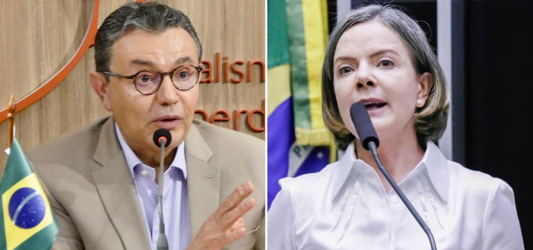 Carlos Siqueira e Gleisi Hoffmann