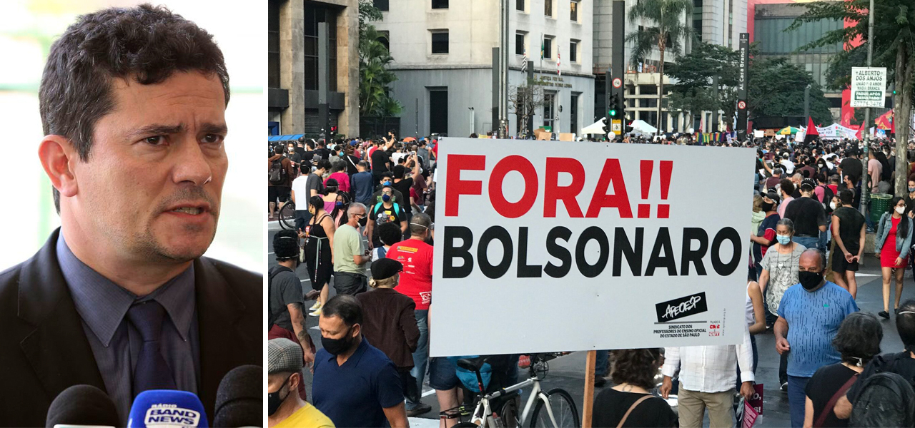 Sérgio Moro e um ato pelo impeachment de Jair Bolsonaro