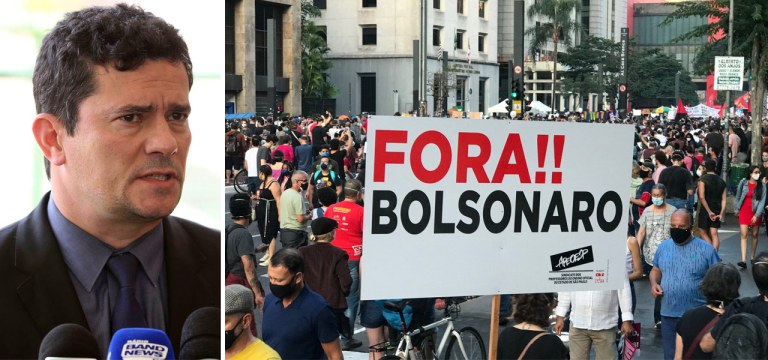 Sérgio Moro e um ato pelo impeachment de Jair Bolsonaro