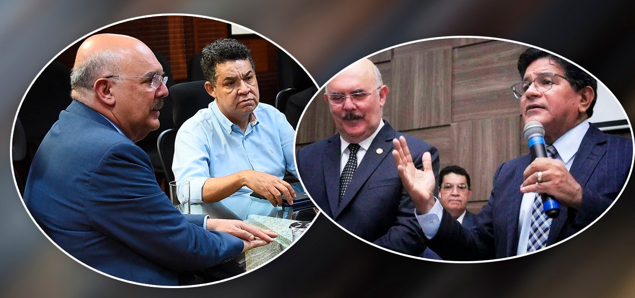Milton Ribeiro com Arilton Moura (esq.) e com Gilmar Silva dos Santos (dir.)