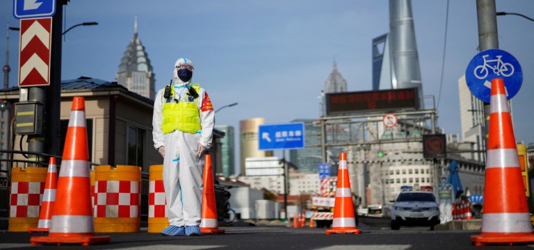 Lockdown contra a Covid-19 em Xangai, China. 28/03/2022