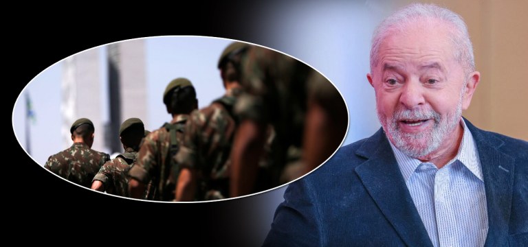 Militares e o ex-presidente Luiz Inácio Lula da Silva