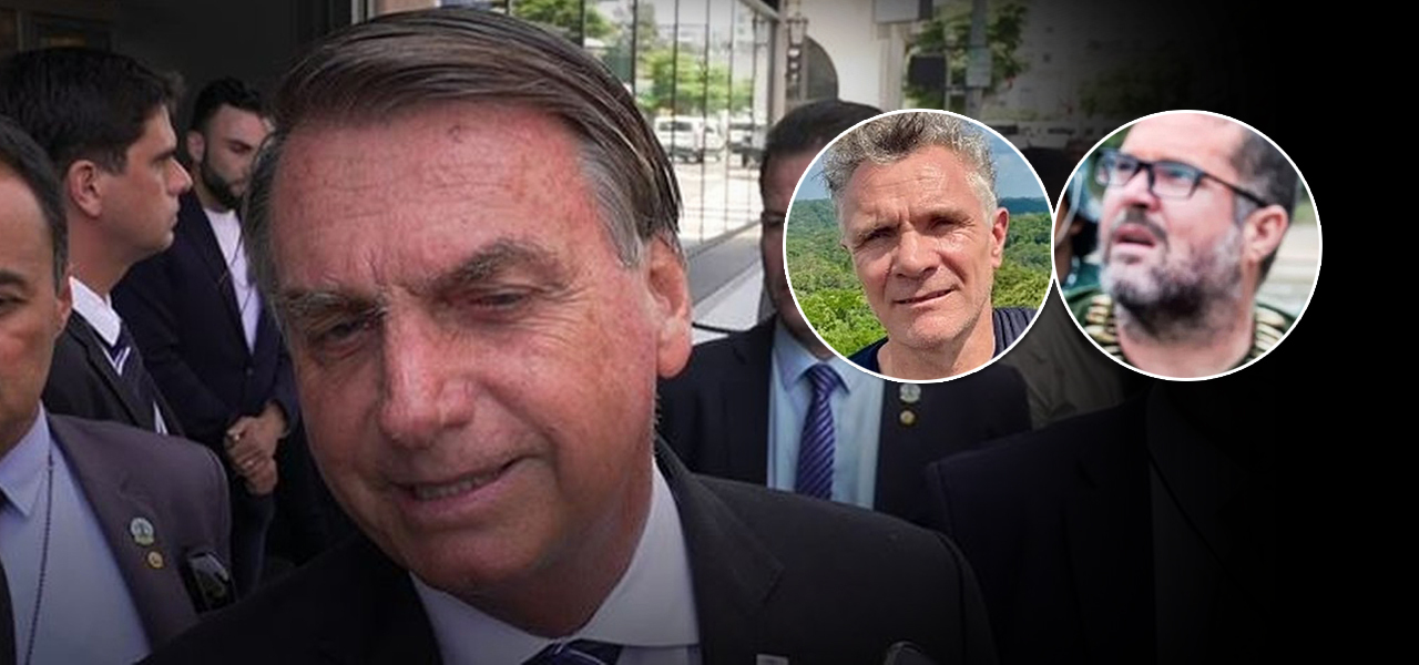 Jair Bolsonaro, o jornalista inglês Dom Phillips e o indigenista Bruno Pereira