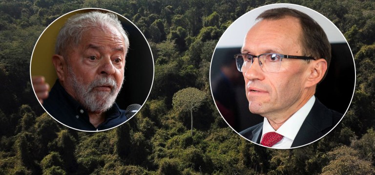 ministro do Meio Ambiente da Noruega, Espen Barth Eide, e o ex-presidente Luiz Inácio Lula da Silva