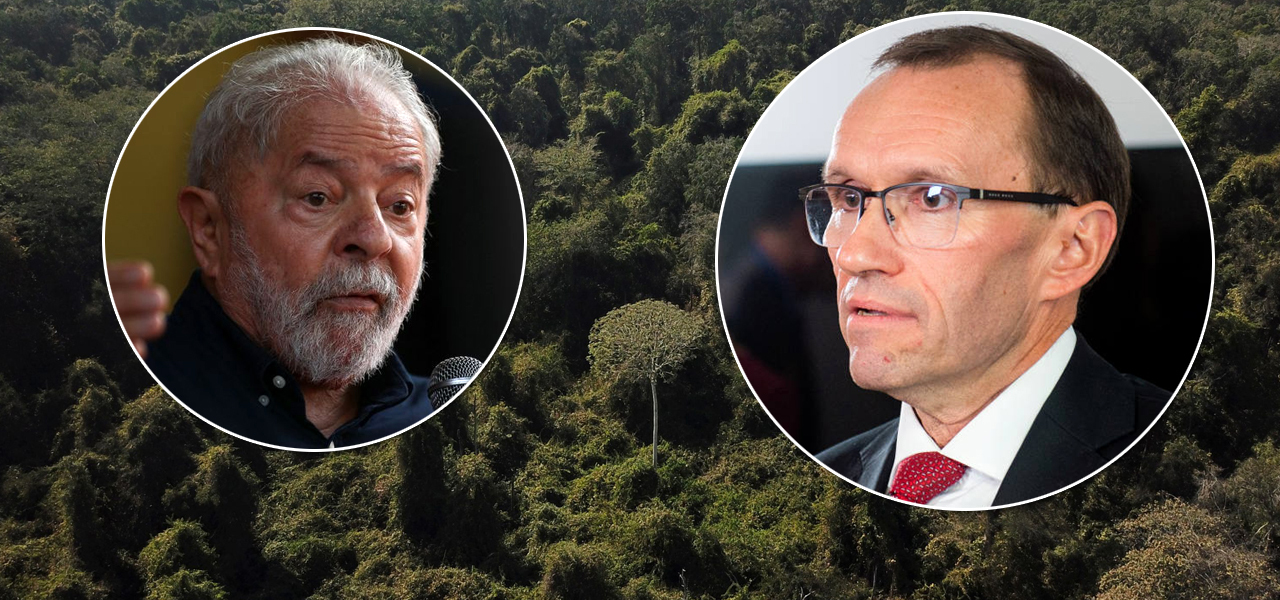 ministro do Meio Ambiente da Noruega, Espen Barth Eide, e o ex-presidente Luiz Inácio Lula da Silva